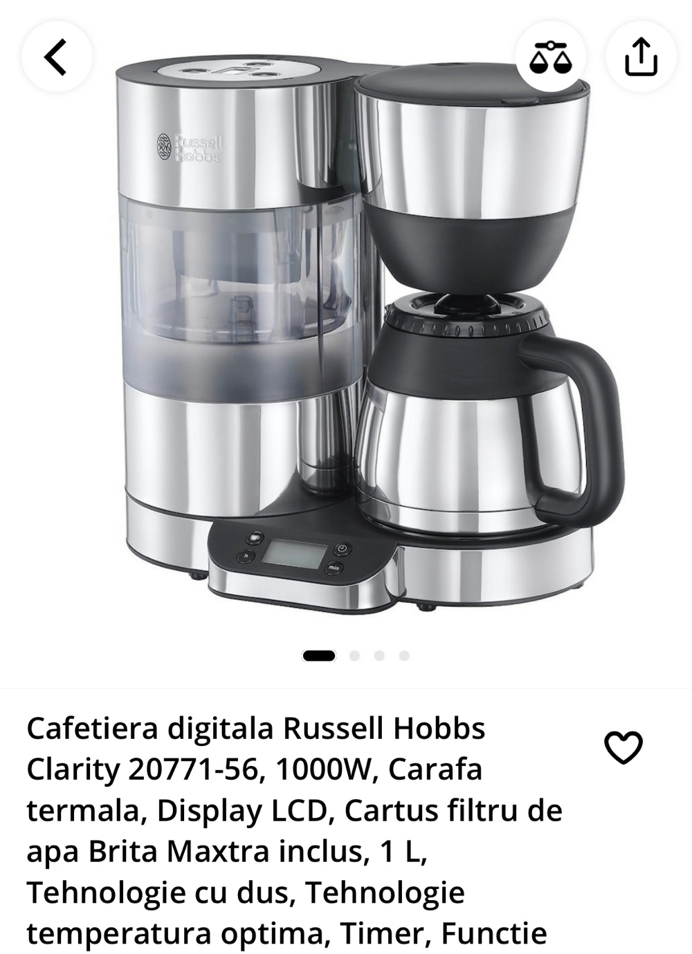 Alege Cafetiera Digitala Russell Hobbs pentru Cafea Perfecta si Rapiditate